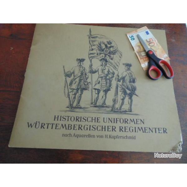 6 planches aquarelle Allemand Wurtemberg wurtembergischer Allemagne sign�es Kupferschmid 1799 1817