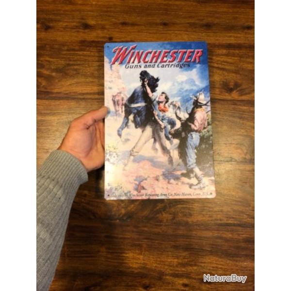 Plaque m�tal d�co - Winchester cheval cabr�