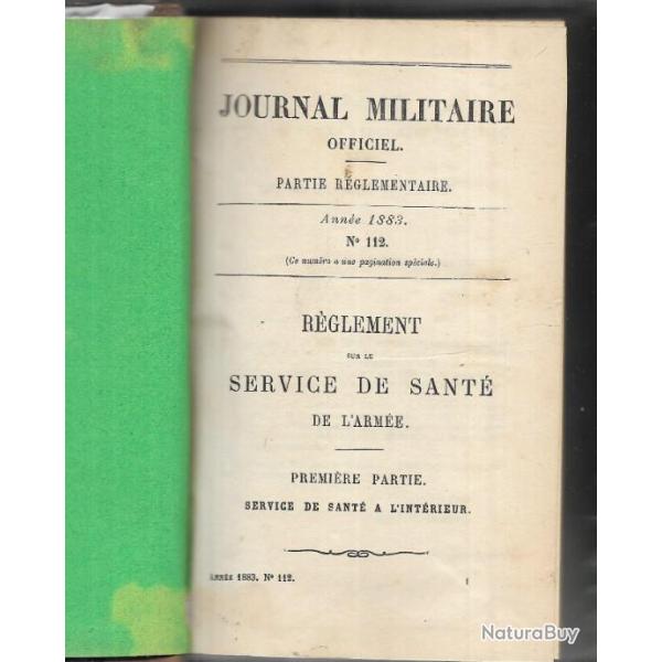 journal militaire officiel r�glement sur le service de sant� de l'arm�e 1883