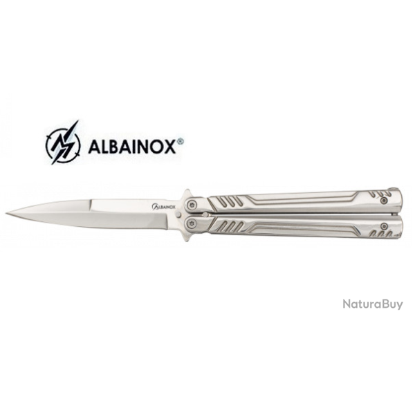 Couteau PAPILLON Massif tout Chrome  lame de 9.7 cm