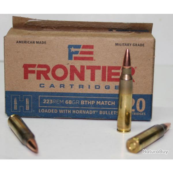CARTOUCHE 223 HORNADY FRONTIER 68RG BTHP X20