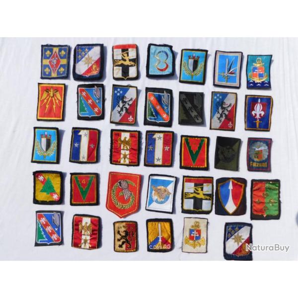 GROS LOT 34 PATCHS GRANDES UNITES ARMEE FRANCAISE