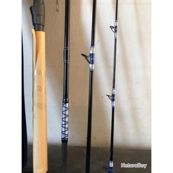 1 canne  FIN-NOR 2,20m 4 brins 40/140 gr vallhall 2.0 II traveller carbone pche MER voyage