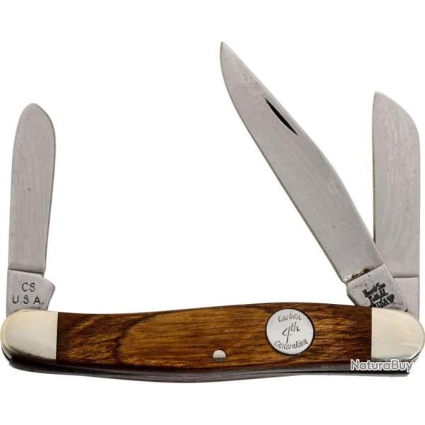 Couteau Bear & Son C247 Heritage Walnut Large Stockman 3 Lames Acier Carbone 1095 Made USA BCC247