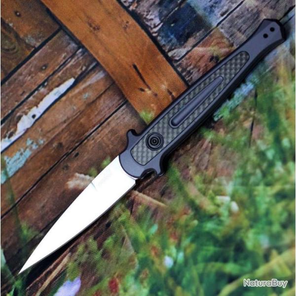 Couteau Automatique Kershaw 7150 Launch 8 Lame Acier CPM154 Manche Alu/Fibre Carbone Made USA KS7150