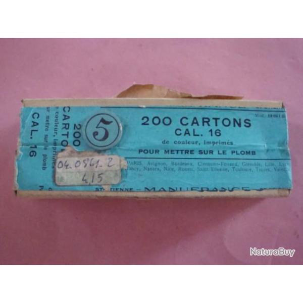 Lot de deux bo�tes de 200 cartons de calibre 16 MANUFRANCE
