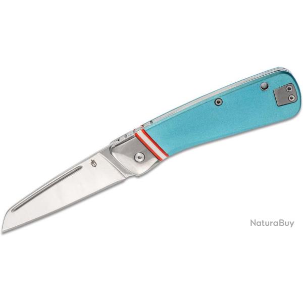 Couteau Gerber Straightlace Slipjoint Lame Acier 7Cr Manche Aluminium Blue G1699