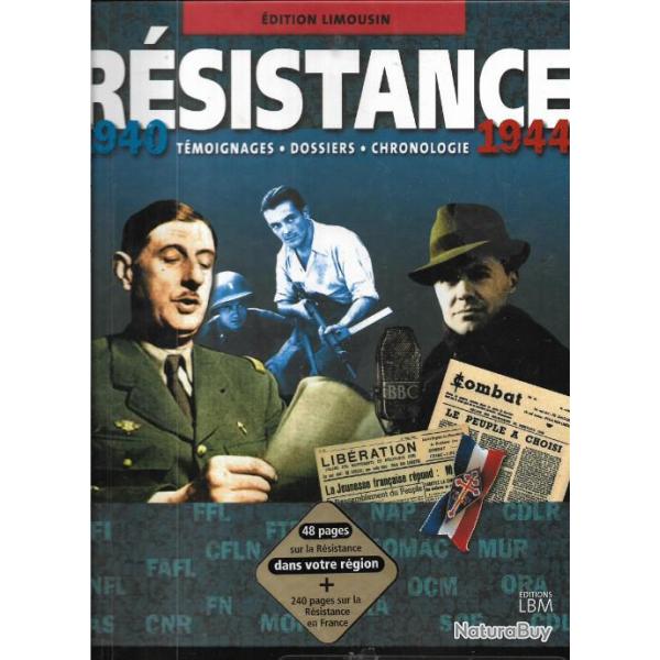 r�sistance �dition limousin , 1940-1944 t�moignages dossiers chronologie