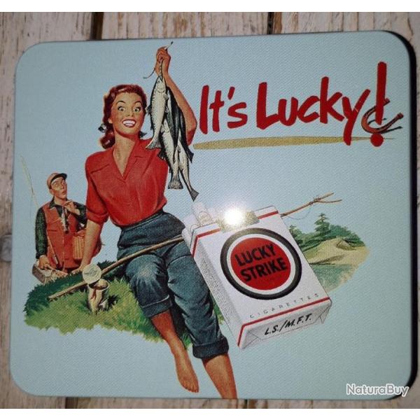 p�che � la mouche SEXY PIN UP bo�te en t�le LUCKY STRIKE Rare et Intacte !!!