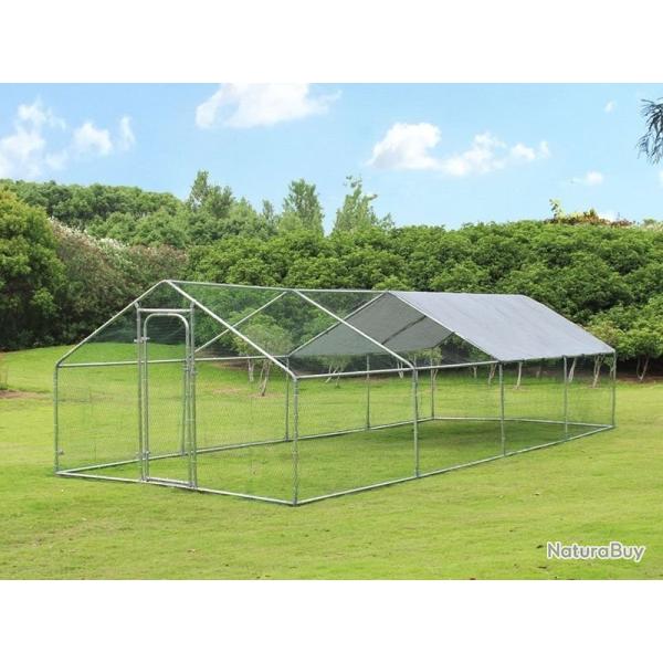 Poulailler 24m� GEANT 8x3x2m abri poule caille pintade lapin chenil chien chatiere enclos chat 13CL