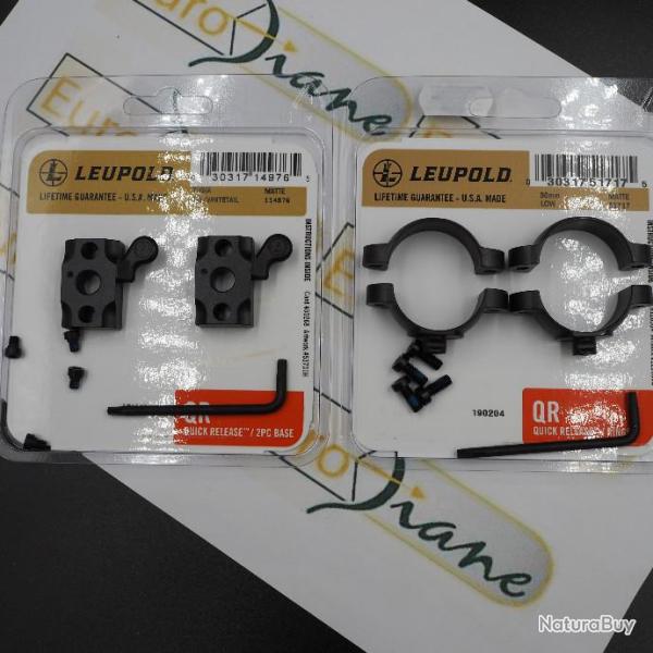 Montage Leupold QR  avec les deux embases et les  colliers de 30 mm pour  Tikka T3