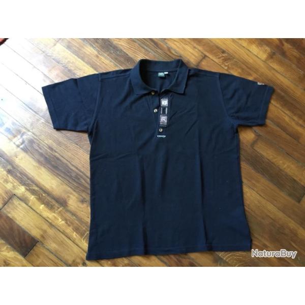 Polo maille coton noir