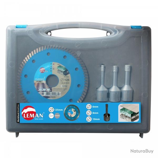 Coffret disque et tr�pans Leman KITCAR.125 D125mm pour carrelage