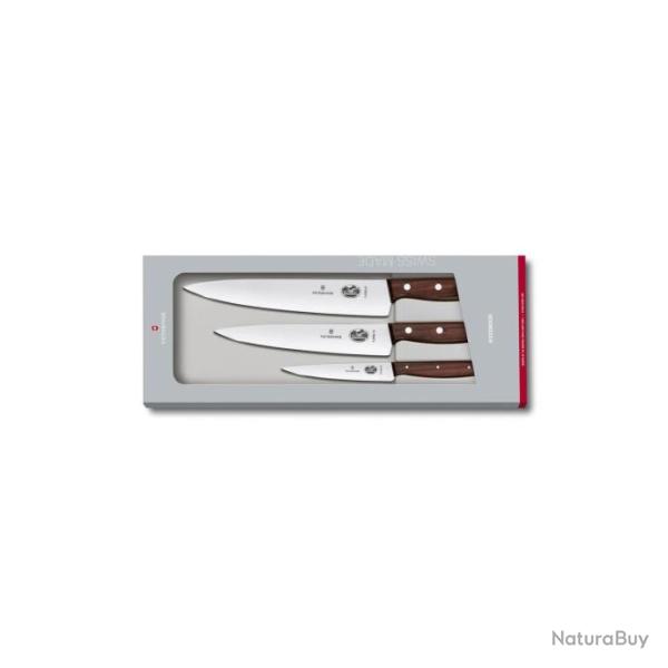 Victorinox - Set A Decouper 3 Couteaux Palissandre - 5.1050.3G