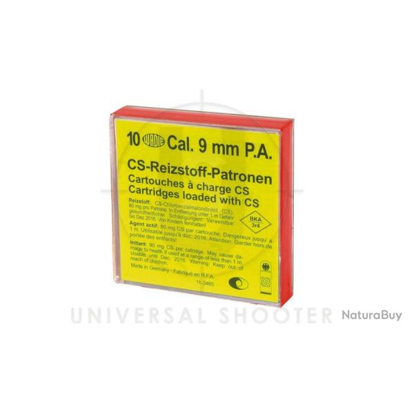 Bo�te de 10 cartouches 9 mm PA � gaz CS