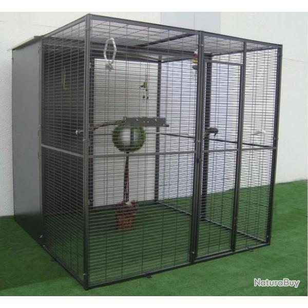 Voli�re perroquet 2x2x2 m + toit mixte CAGE ara voliere cacatoes voliere perroquet gris du gabon