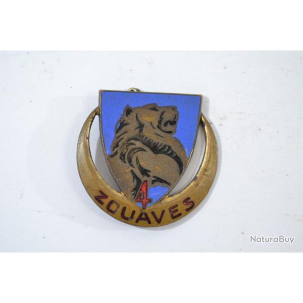 Insigne 4 rgiment de Zouaves 4e RZ Embouti, maill, 1 bolro, Arthus Bertrand (marquage en marge)