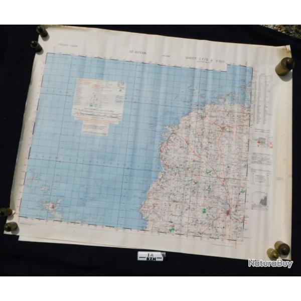 CARTE ETAT MAJOR U.S.A. - 1943- SAINT-RENAN - FINISTERE - BRETAGNE