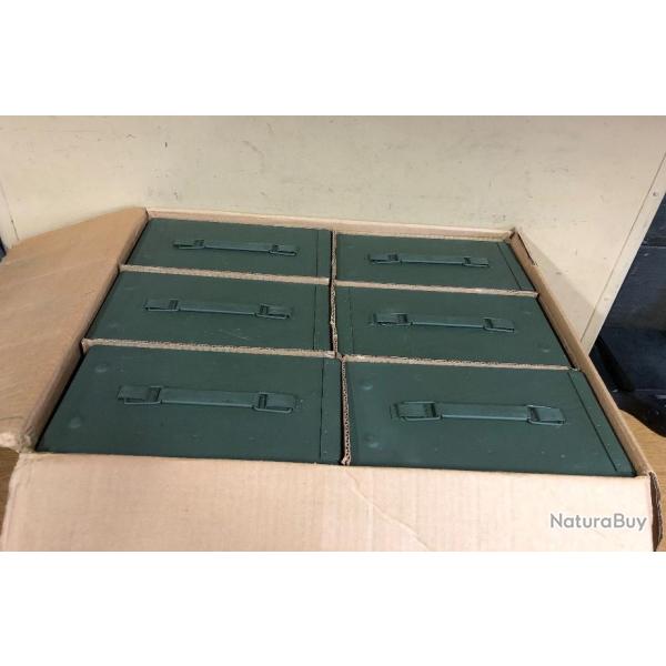 6 X ORIGINAL AUTHENTIQUES US ARMY PA-60 CAISSES ACIER STOCKAGE TRANSPORT AVEC MOUSSE WATERPROOF NEUF