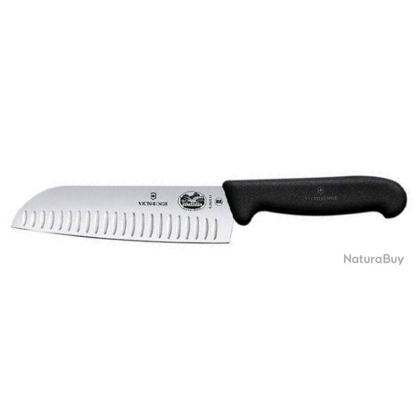 Couteau Santoku alvol 17 cm Victorinox Fibrox noir