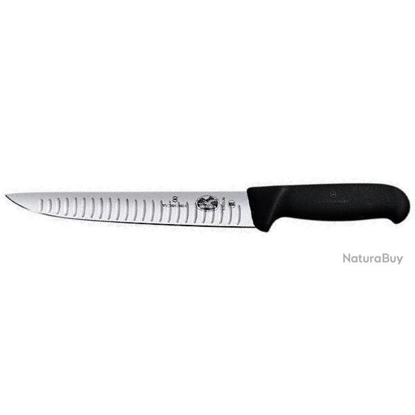 Couteau � saigner alv�ol� 20 cm Victorinox Fibrox noir