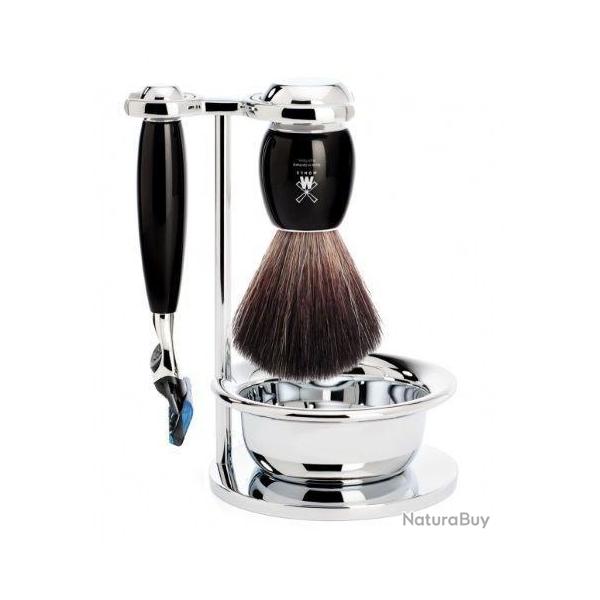 Set de rasage Muhle Vivo Fusion resine noire S81M336SF