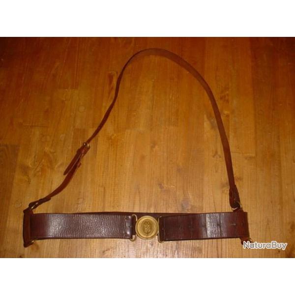 Ceinturon et baudrier d'officier des troupes coloniales.