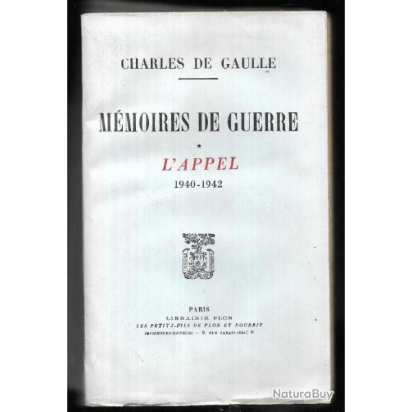 m�moires de guerre en 3 volumes , de charles de gaulle , l'appel , l'unit� le salut 1940-1946