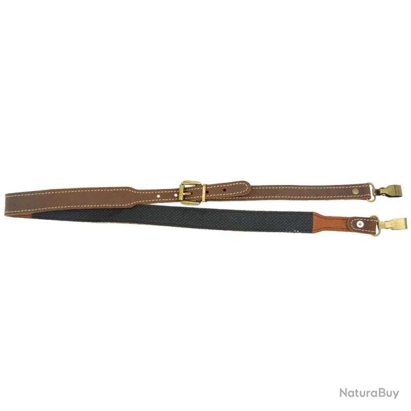 Bretelle avec renfort �paule mousqueton cuir de vachette 90-95cm
