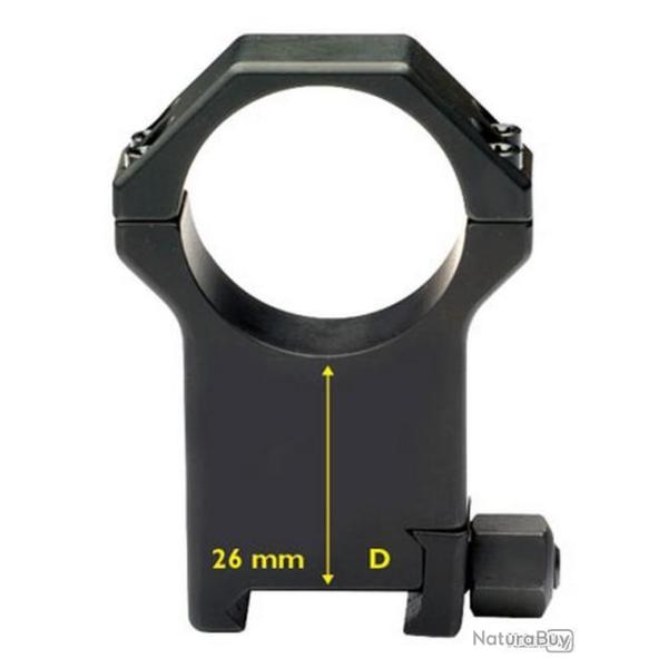 Paire de bagues pour Picatinny en acier renforc� - � 1"" H 26 mm - CONTESSA