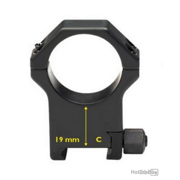 Paire de bagues Picatinny en acier renforc� - � 34 mm H 19 mm - CONTESSA