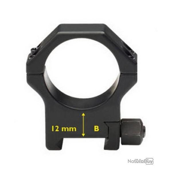 Paire de bagues Picatinny en acier renforc -  36 mm H 12 mm - CONTESSA