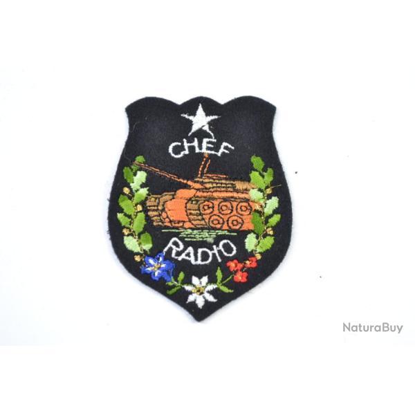 Patch fantaisie Arm�e Fran�aise ann�es 1970 - 1980. Chef Radio (char blind�)