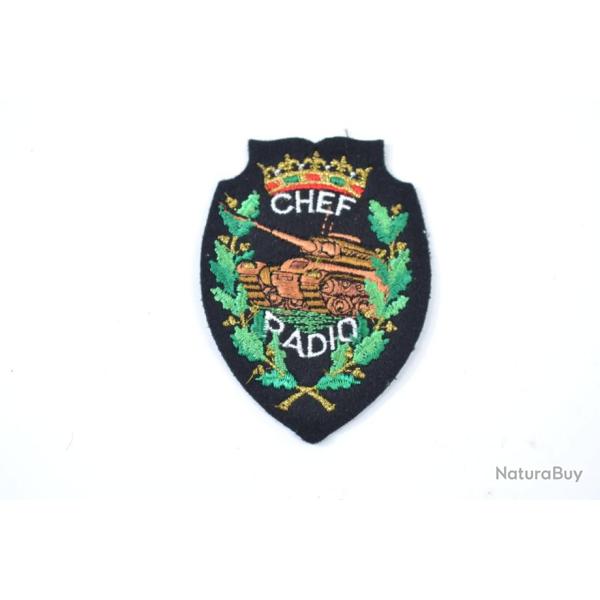 Insigne patch brod� ann�es 1970 - 1980. Arm�e Fran�aise Chef Radio blind�s