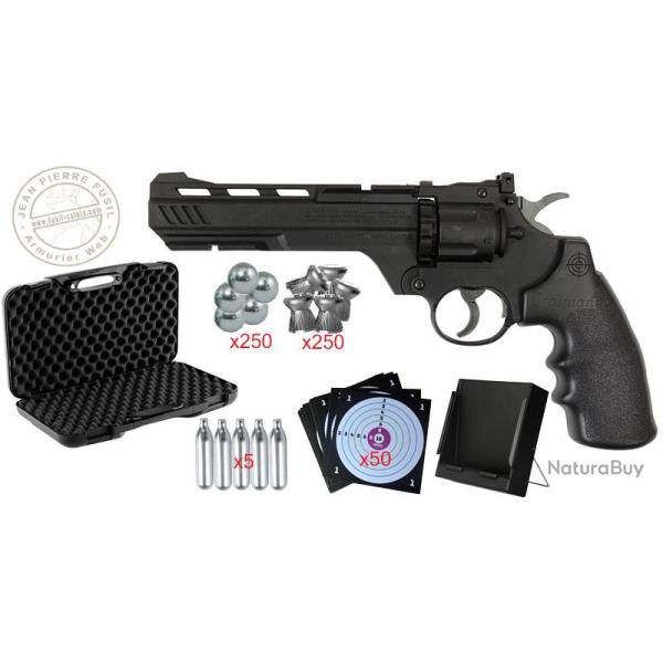 Kit Revolver 4,5 mm CO2 CROSMAN - VIGILANTE 6'' noir (4,3 joules) - PROMO