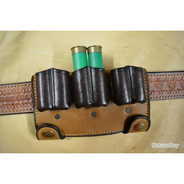 Cartouchi�re en cuir pour calibre 20