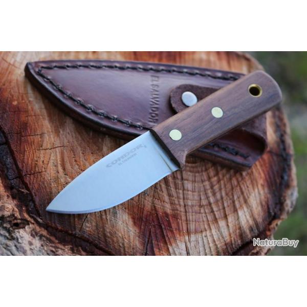 Couteau Condor Compact Kephart Lame Acier Carbone 1095 Manche Noyer Etui El Salvador CTK3936257HC