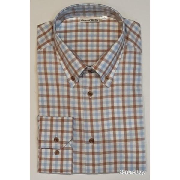 CHEMISE LOVERGREEN CARREAUX MANCHES LONGUES T2XL