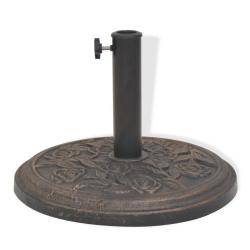 Socle de parasol r&eacute;sine rond diam&egrave;tre 38 et 48 mm bronze 9 kg 2202076