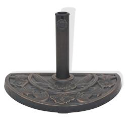 Socle pied de parasol en r&eacute;sine demi-cercle diam&egrave;tre 38 et 48 mm bronze 9 kg 2202077