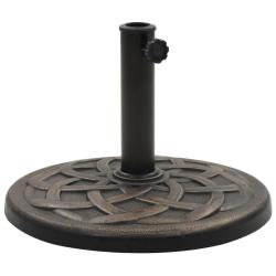 Pied base socle rond de parasol r&eacute;sine diam&egrave;tre 38 et 48 mm 11 kg bronze 2202083