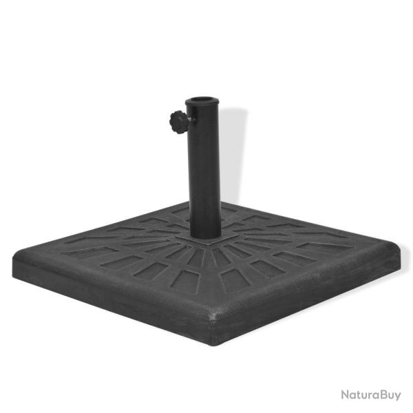 Socle pied base carr�e de parasol r�sine diam�tre 38 et 48 mm noir 12 kg 2202085