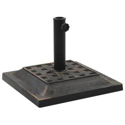 Pied base socle carr&eacute; de parasol r&eacute;sine diam&egrave;tre de 38 et 48 mm 12 kg bronze 2202087