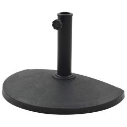 Socle pied demi-rond de parasol r&eacute;sine diam&egrave;tre de 38 et 48 mm 9 kg Noir 2202078