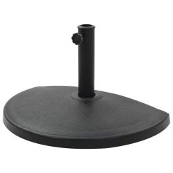 Pied base socle demi-rond de parasol r&eacute;sine diam&egrave;tre 38 et 48 mm 15 kg noir 2202093