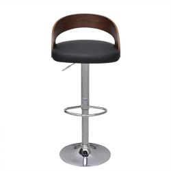 Lot de deux tabourets de bar design chaise si&egrave;ge cadre en bois courb&eacute; hauteur r&eacute;glable 1202067