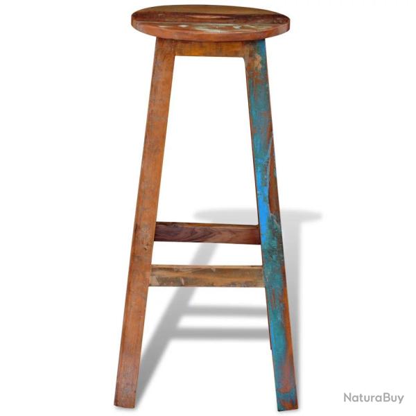 Tabouret de bar design chaise si�ge bois massif recycl� 1202065