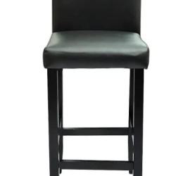 Lot de deux tabourets de bar design chaise si&egrave;ge cuir synth&eacute;tique noir 1202057