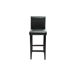 Lot de 6 tabourets de bar design chaise si&egrave;ge cuir artificiel noir 1202072