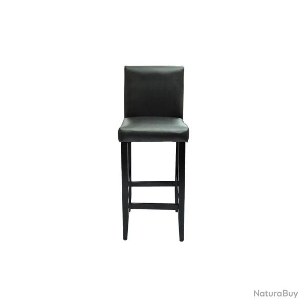 Lot de 6 tabourets de bar design chaise si�ge cuir artificiel noir 1202072